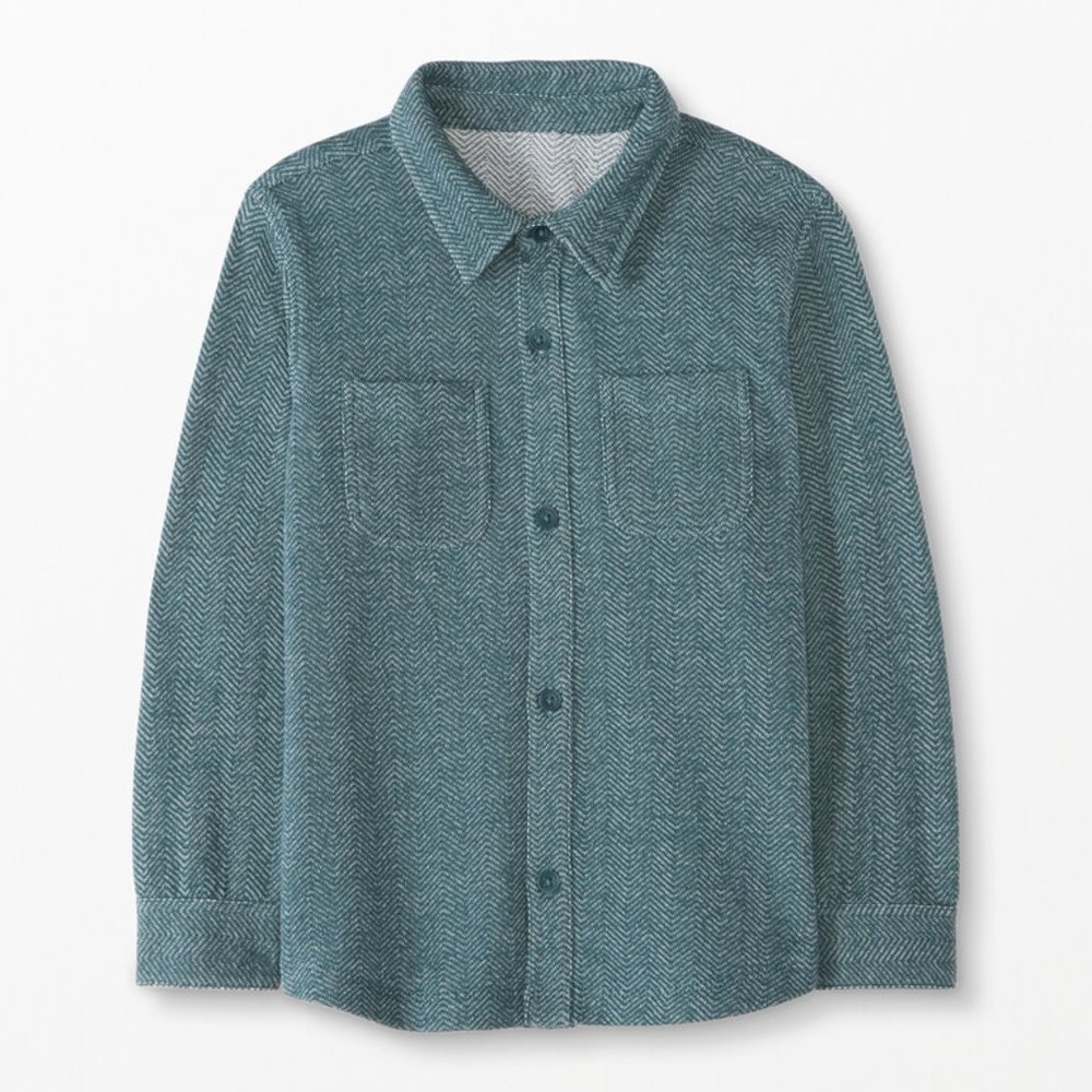 Hanna Andersson herring buttondown in French terry